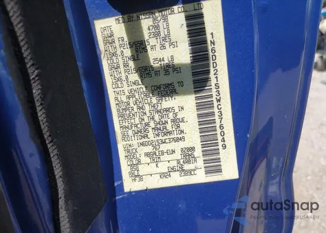 1998 Nissan Frontier Standard/Xe z USA, uszkodzony, nr VIN 1N6DD21S3WC376049